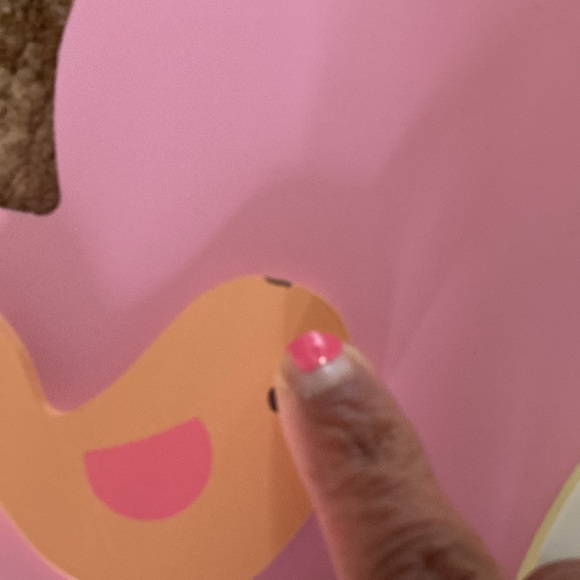 monkey and elephant decoration. brown and pink and green. Easy hang. Pictures. - Picture 9 of 11